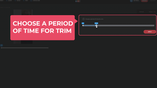 Choose a period of time for trim