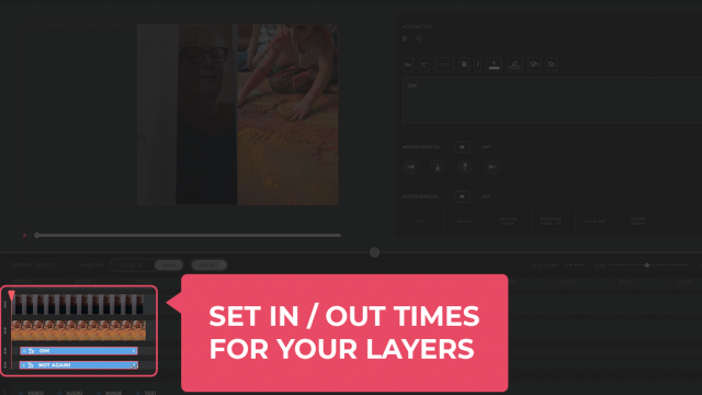 Set in out times for your layers