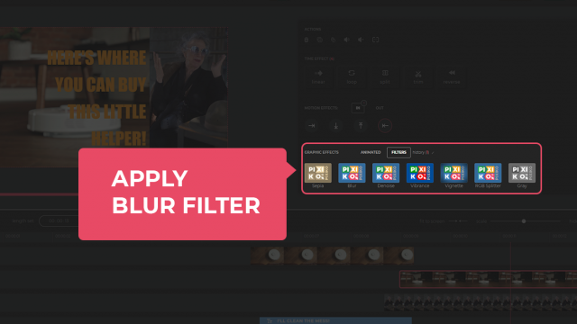 Apply blur filter