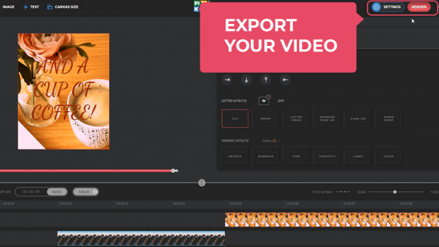 Exporte o seu vídeo