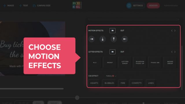 Choose motion effects