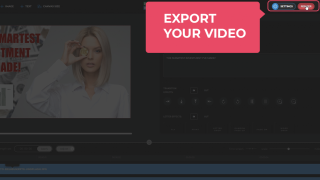 Exporte o seu vídeo