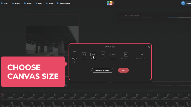 Choose canvas size